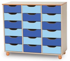 ארון 18 מגירות עם מגרעת – פורמייקה צבעונית 9900400S/9900401S