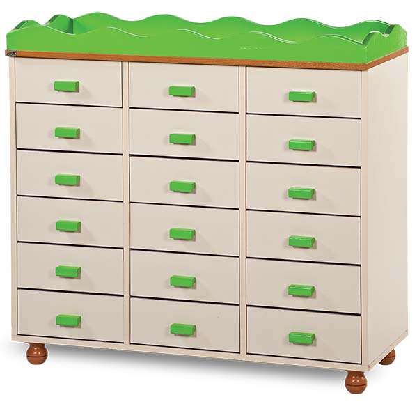 9900505s-r ארון 18 מגירות דגם ביתי + גל 9900505S