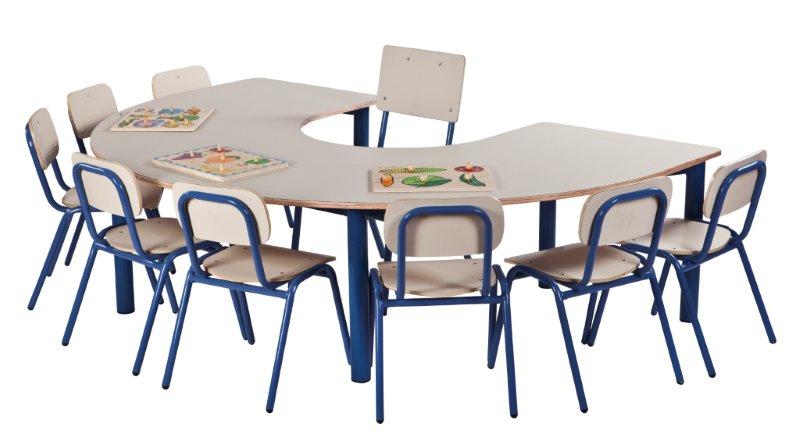 B686272 שולחן פרסה ל-8 רגל מתכת עבה 9915062S