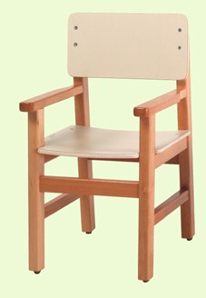 כיסא גן + ידיות רגל עץ (פורמייקה) 9915090B/S
