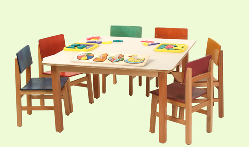 OLYMPUS DIGITAL CAMERA שולחן גן ל-8 ילדים רגל עץ סנדוויץ' 9900240S/B-9900241S