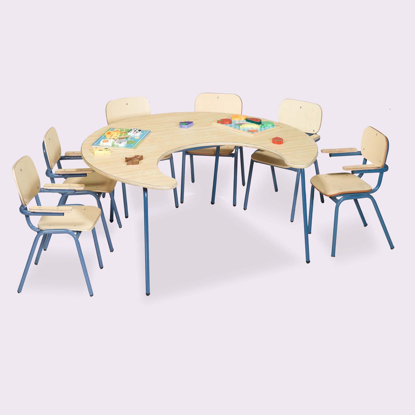 Q384713 שולחן פרסה ל-6 רגל מתכת 9915050S