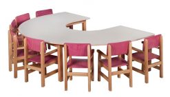 שולחן פרסה גדול ל-8 רגל עץ 9915061S