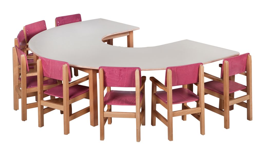 W451089 שולחן פרסה גדול ל-8 רגל עץ 9915061S