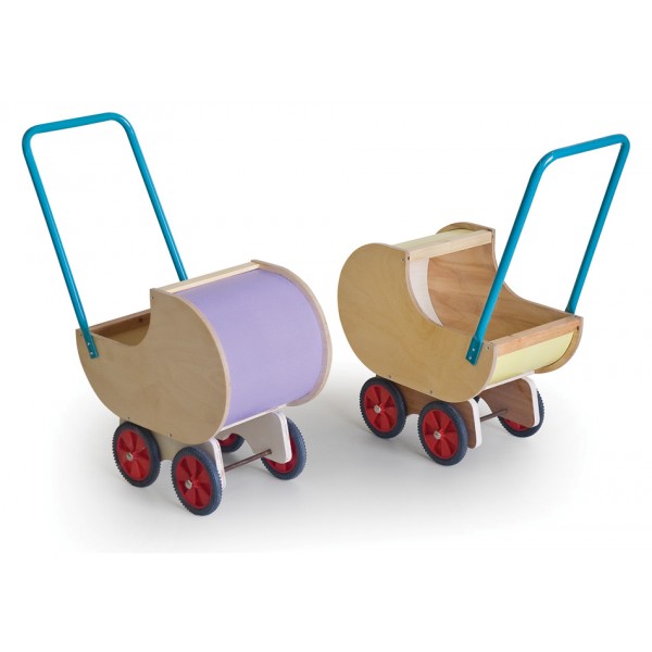 עגלת שכיבה מעץ לבובה (1) עגלת שכיבה לבובה