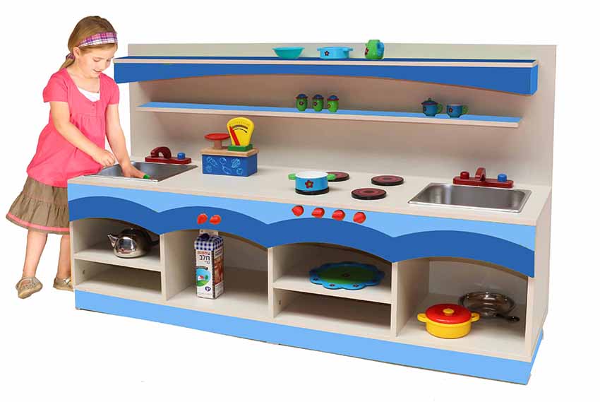 99002033-r מטבח B שף לפעוטות ללא דלתות + 2 כיורי נירוסטה 99002034 / 99002033