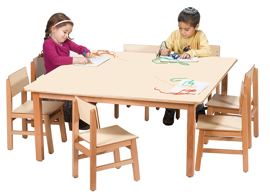 9900240s-r שולחן גן ל-8 ילדים רגל עץ סנדוויץ' 9900240S/B-9900241S