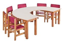 שולחן פרסה גדול ל-6 רגל עץ 9915060B/S