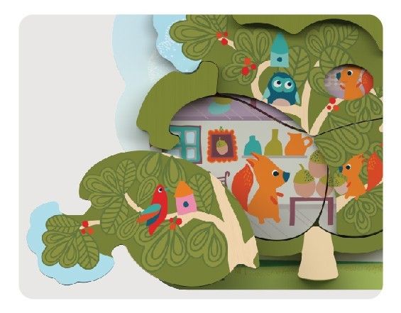 KP-9121-4 מדבקת קיר הבית של מר סנאי – פאזל KP-9121