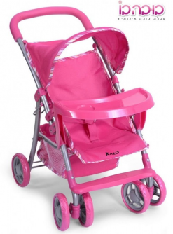 עגלת בובה בו 6 גלגלים + מגש