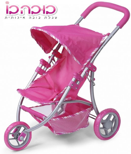 עגלת בובה בו 3 גלגלים וורוד עגלת בובה בו 3 גלגלים וורוד