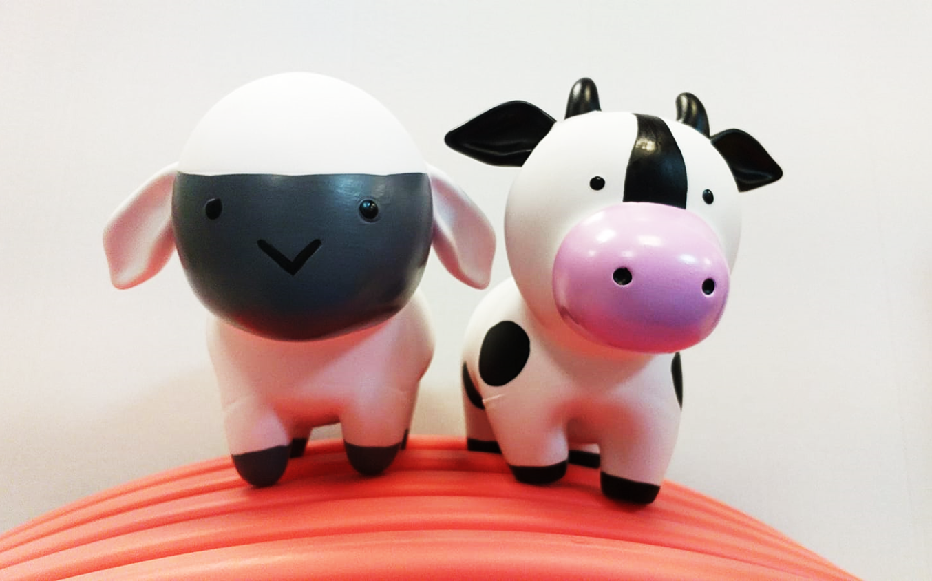 סט פרה וכבשה סט פרה וכבשה ענקיים רכים