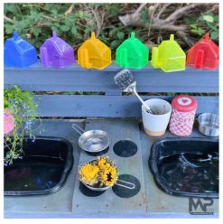 סט 6 משפך חול מים שקוף