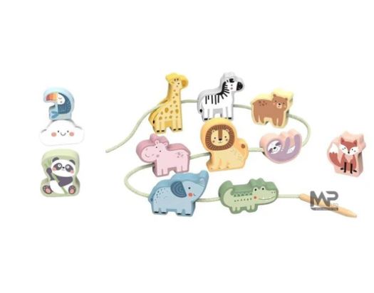 שרוך 1 השחלת חרוזים לשרוך – חיות Tooky Toy