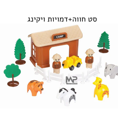 משחק יצירתי עם חיות, דמויות,עצים, חווה וגדר ויקינג משחק חווה